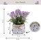 2 Pack Small Artificial Sunflower Plants – Spring Tabletop Decor Faux Potted Flowers for Bathroom, Living Room, Office, Bedroom, Table & Shelf Farmhouse Decorations (Purple Floral)